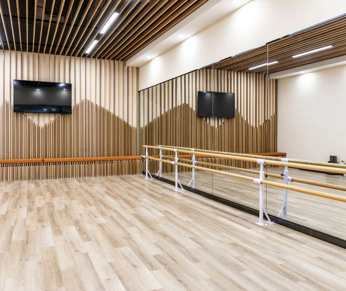 dance studio with mirrors